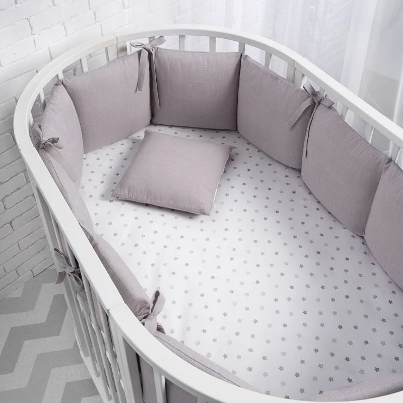 Защита для детской кроватки Perina Soft Cotton Серо-лиловый foto