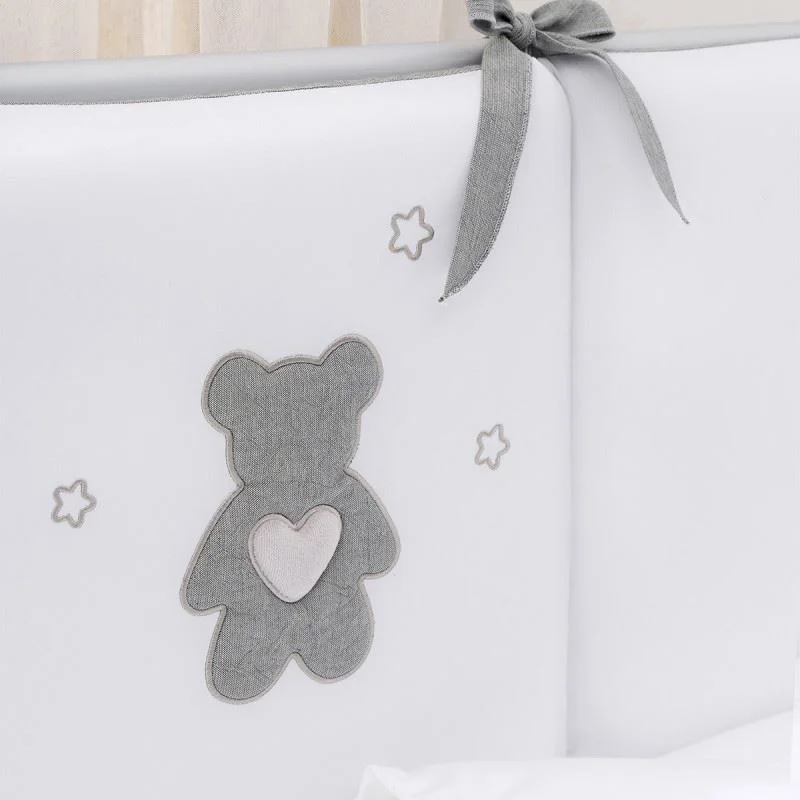 Lenjerie de pat pentru copii Perina Teddy Love Gri/Oliva foto