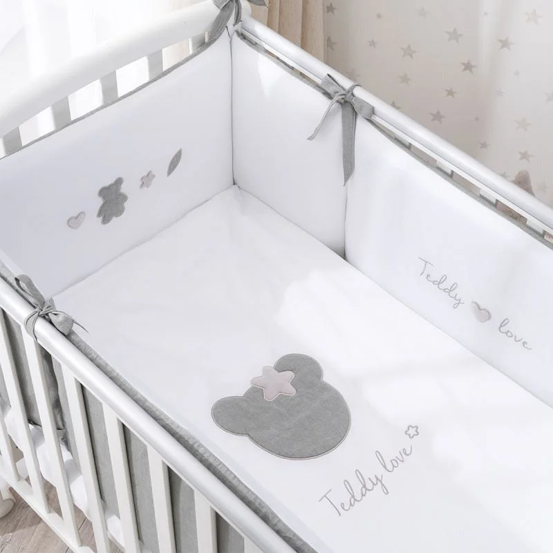 Lenjerie de pat pentru copii Perina Teddy Love Gri/Oliva foto