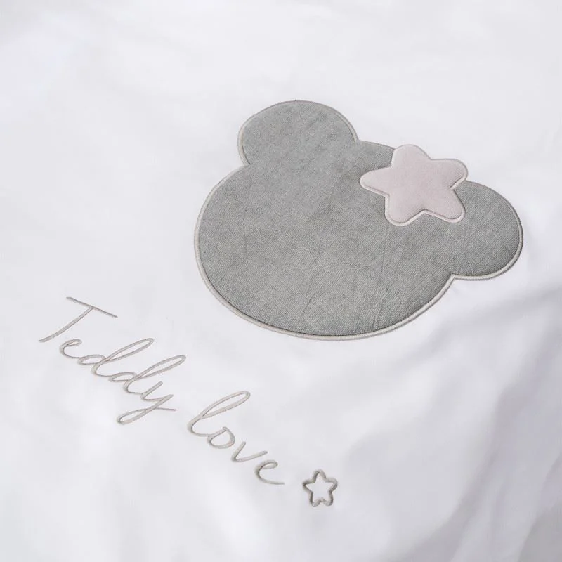 Lenjerie de pat pentru copii Perina Teddy Love Gri/Oliva foto