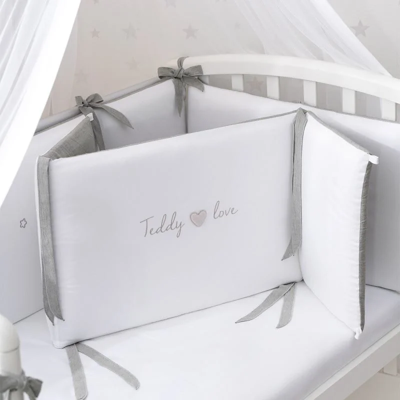 Lenjerie de pat pentru copii Perina Teddy Love Gri/Oliva foto
