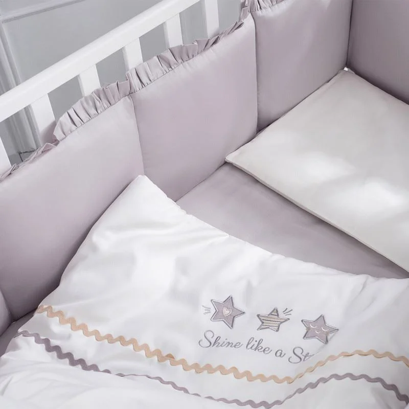 Lenjerie de pat pentru copii Perina Toys Sateen Collection Gri foto