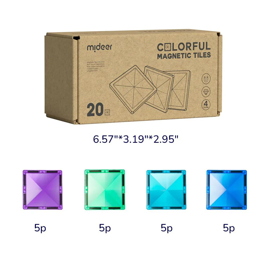 Set de constructie magnetic Mideer Forme geometrice, 20 piese foto