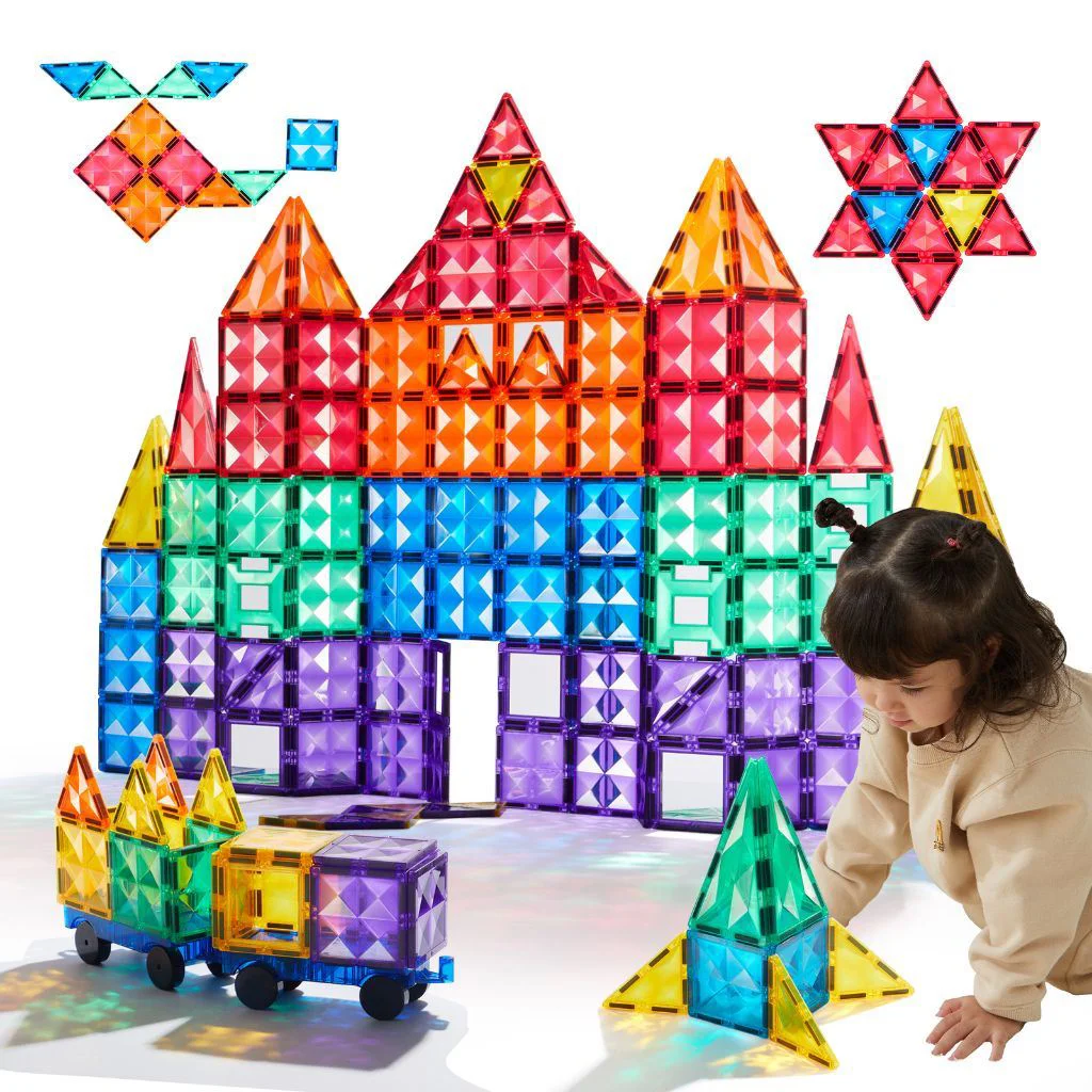 Set magnetic de constructie Mideer multicolor, 100 piese