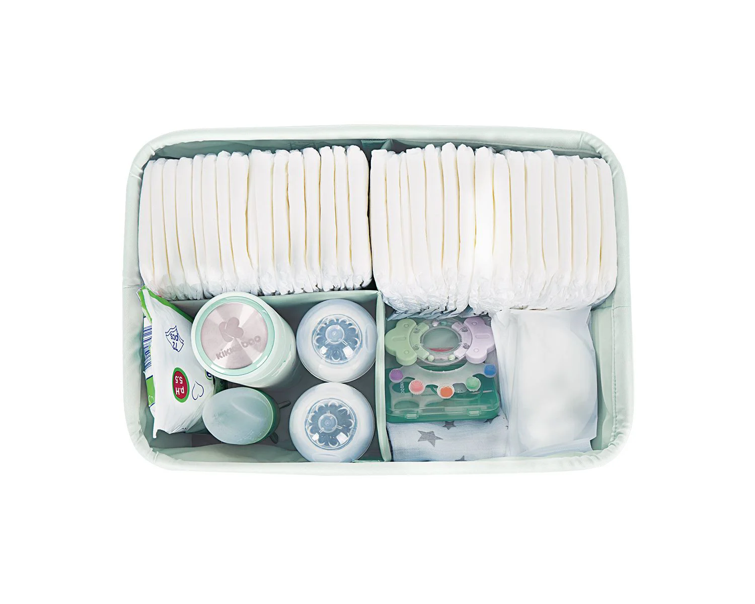 Geanta-organizator pentru scutece si accesorii KikkaBoo Bear with me Mint