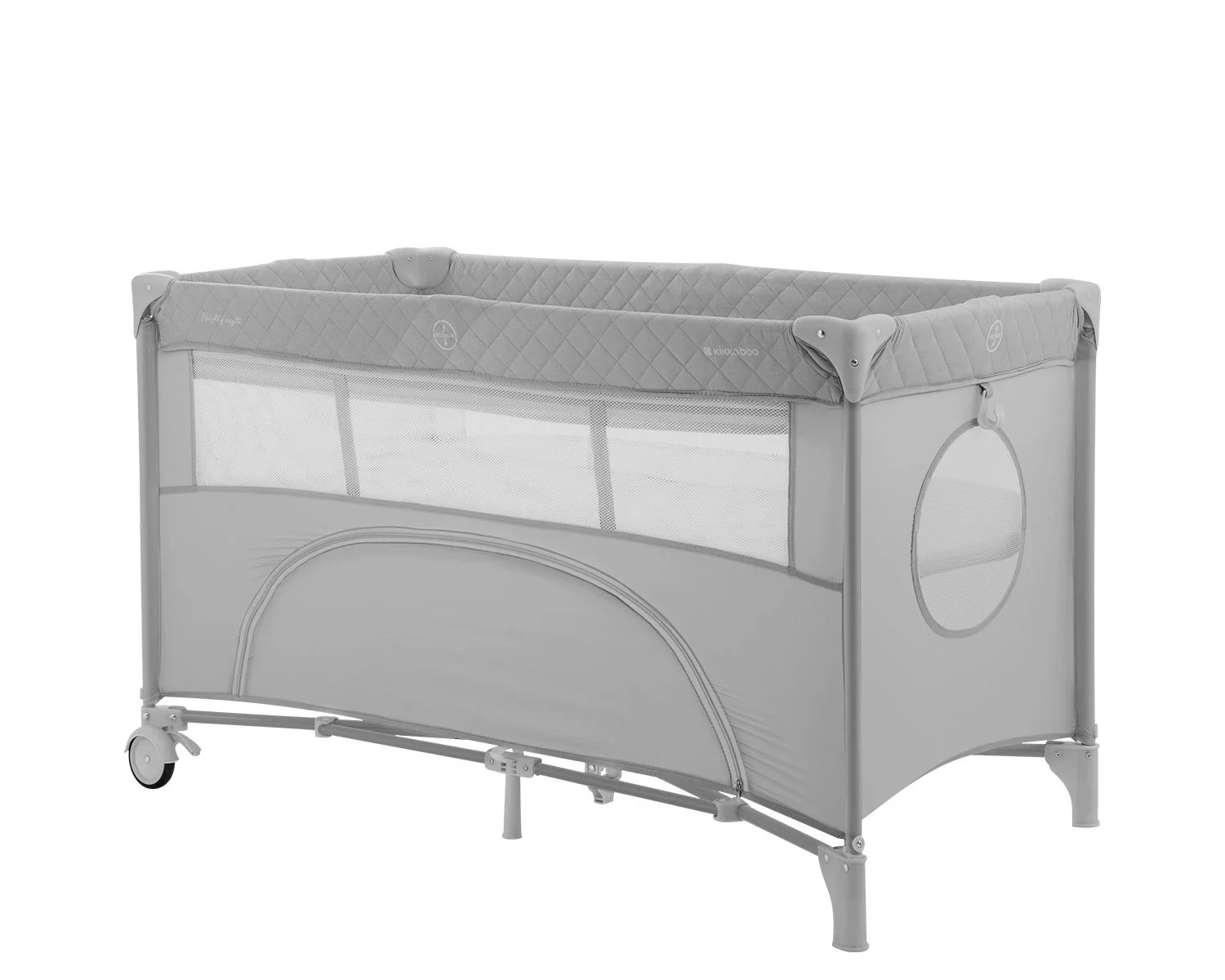 Patut pliabil cu 2 nivele KikkaBoo Nighty Night Grey foto