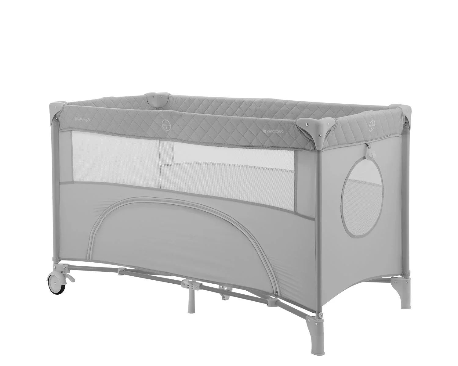 Patut pliabil cu 2 nivele KikkaBoo Nighty Night Grey foto