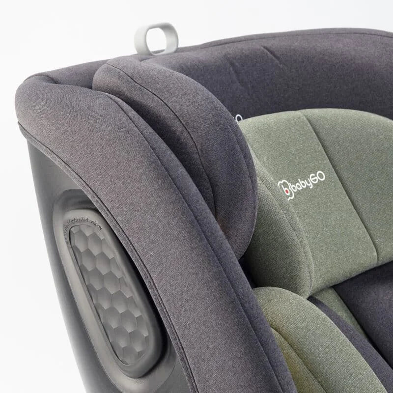 Scaun auto rotativ cu isofix BabyGo MOVE 360 Green, 40-150 cm, certificat R129