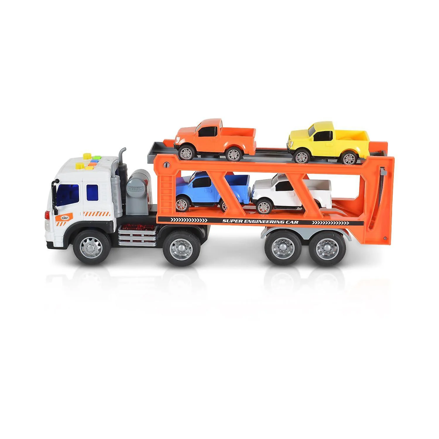 Masina cu inertie Wenyi Auto Transport Trailer Truck, 1:16 foto