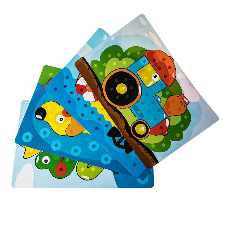 Mozaic cu piese mari hexagonale Far Far Land Tractor, 107 el.
