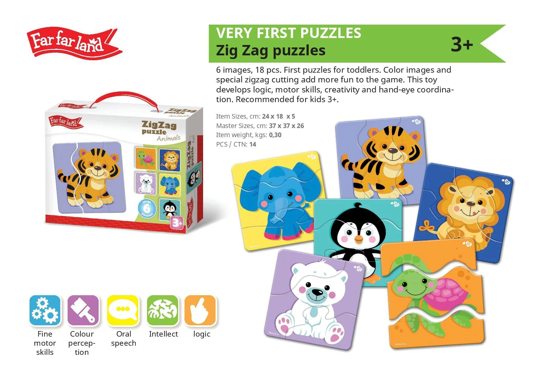 Puzzle ZigZag Animale domestice, 18 el. foto