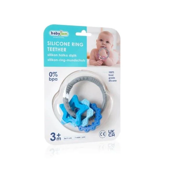 Inel gingival din silicon BabyJem Albastru foto
