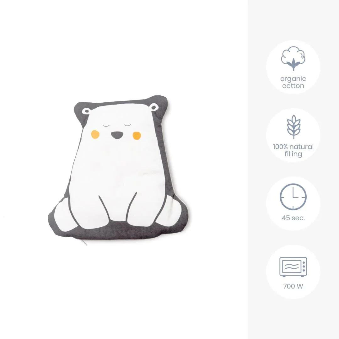 Perna termica anti-colici din bumbac organic Doomoo Snoogy Bear cu samburi naturali