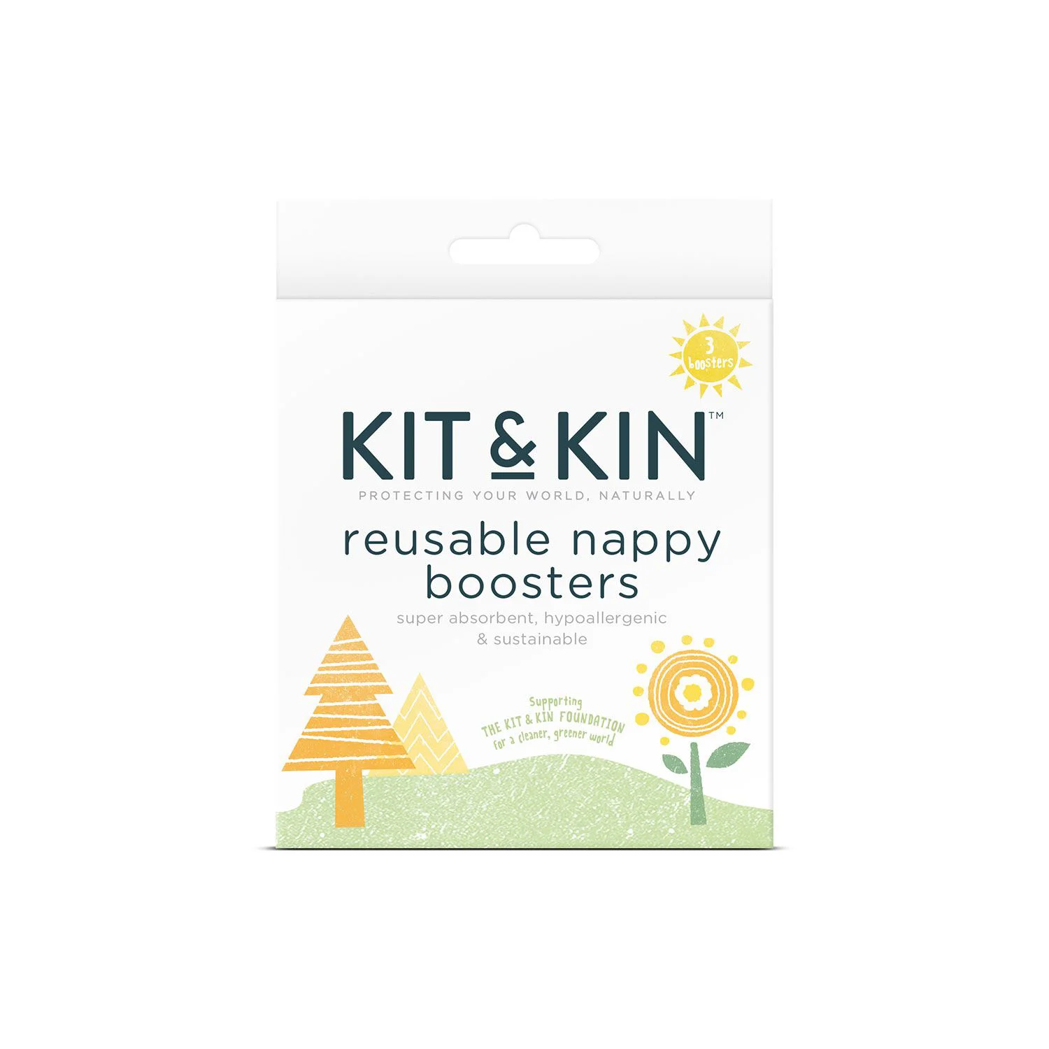 Absorbante reutilizabile Kit&Kin pe baza de plante, 3 buc.
