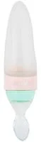 Biberon din silicon cu lingura KikkaBoo Comet Pink, 90 ml