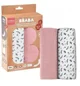 Set museline din bumbac Beaba Bridal Pink/Flowery Countryside, 120x120 cm, 2 buc. foto