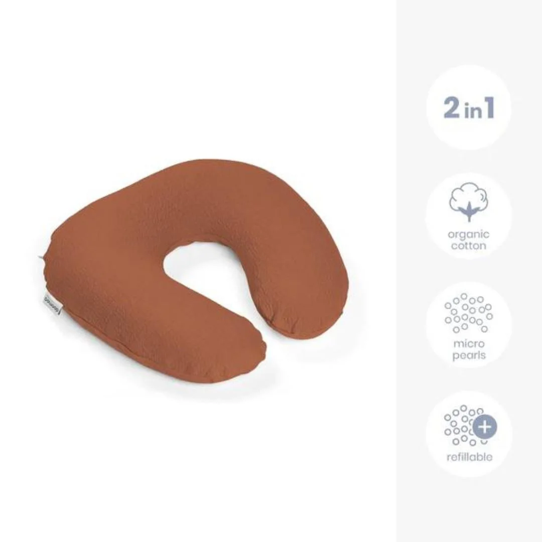 Perna pentru alaptat 2 in 1 Doomoo Softy Tetra Jersay Terracotta