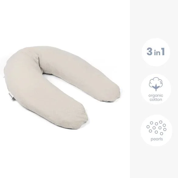 Большая подушка для беременных 3 в 1 Doomoo Comfy Big Tetra Almond, органический хлопок