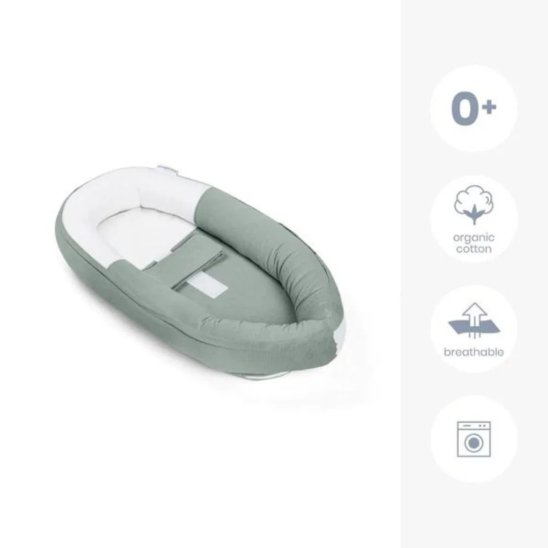 Бебинест из органического хлопка Doomoo Cocoon Tetra Jersey Green