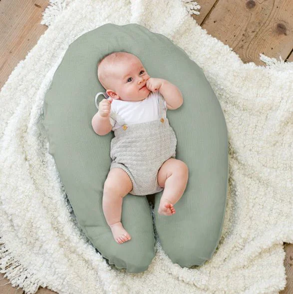 Большая подушка для беременных 3 в 1 Doomoo Comfy Big Tetra Green, органический хлопок
