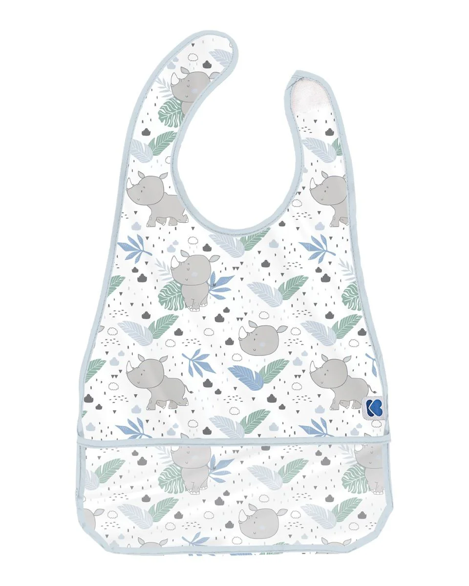 Baveta impermeabila cu buzunar KikkaBoo Savanna Pattern Blue foto