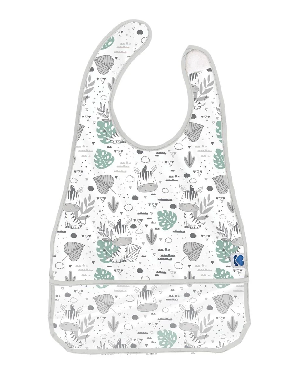 Baveta impermeabila cu buzunar KikkaBoo Savanna Pattern Grey