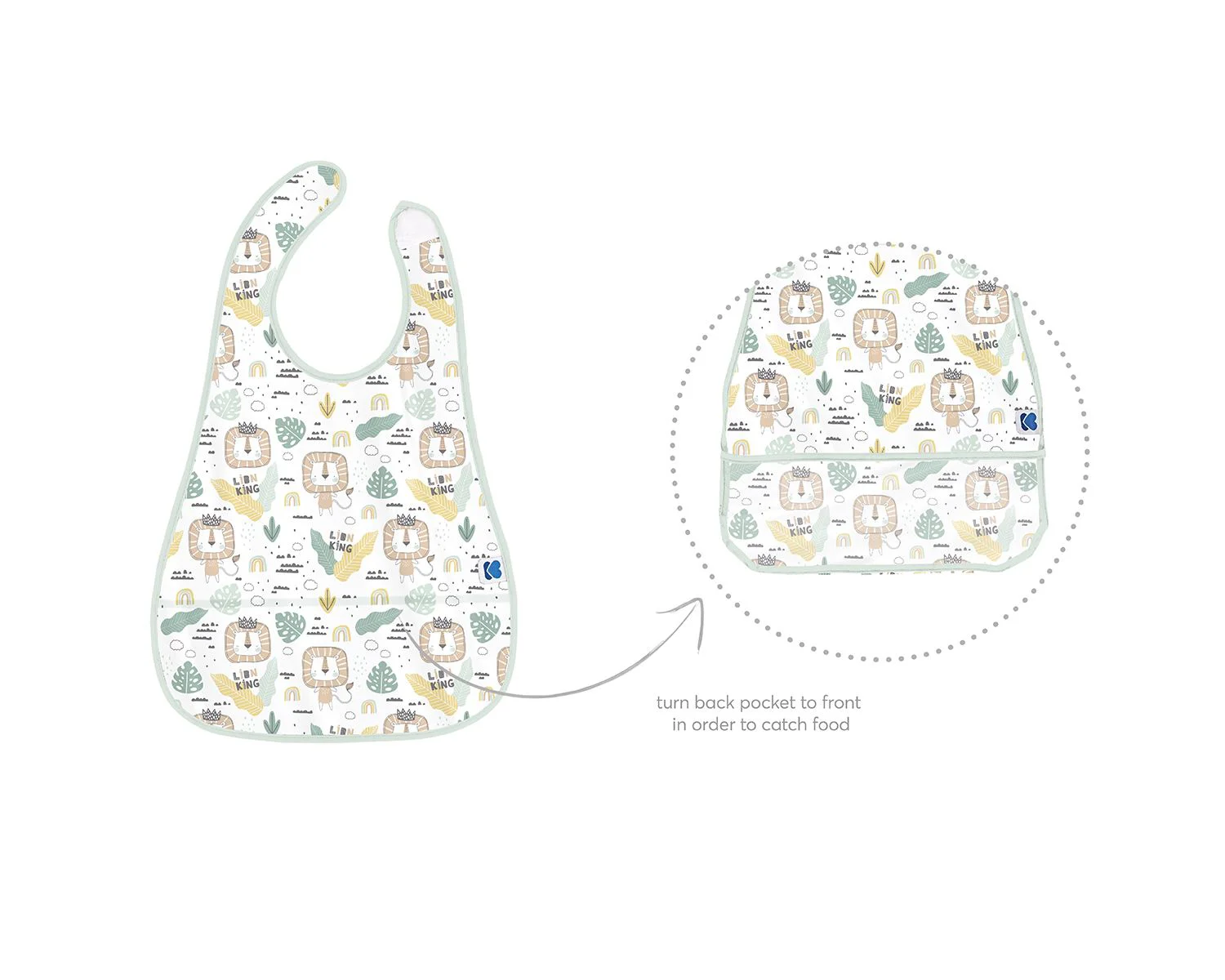 Водонепроницаемый нагрудник с карманом KikkaBoo Savanna Pattern Mint foto