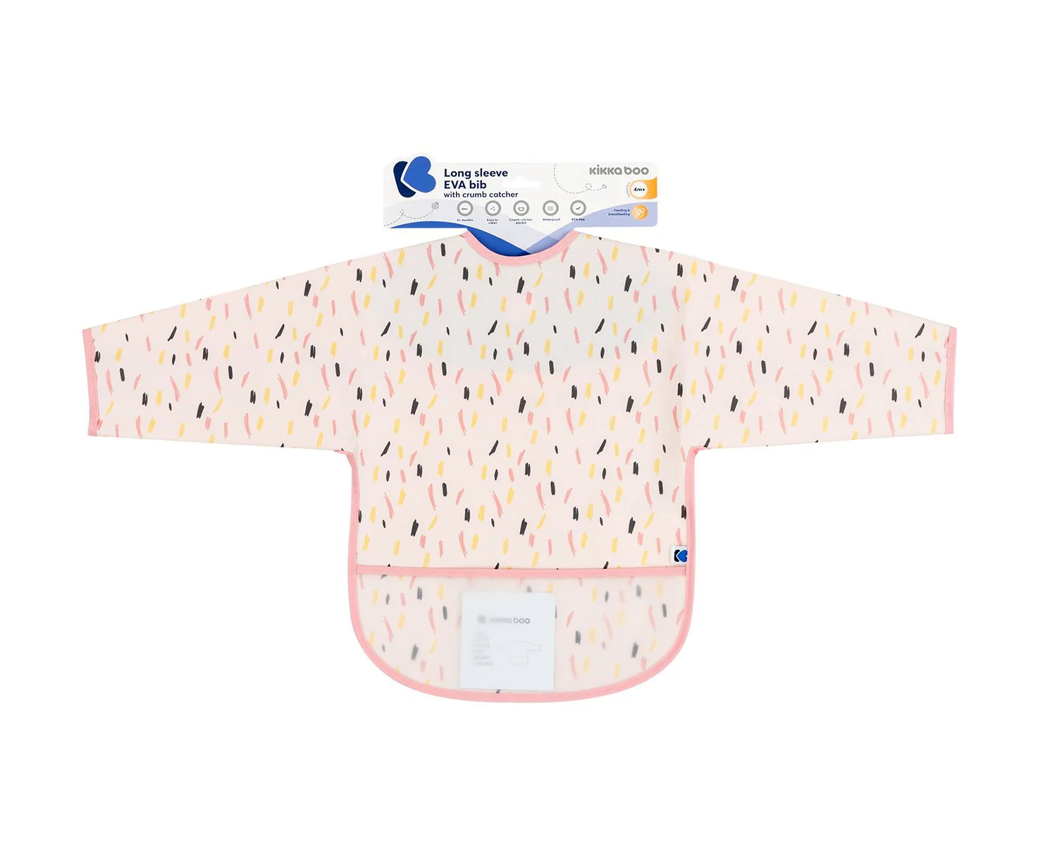 Непромокаемый нагрудник с длинными рукавами KikkaBoo Arty Pink Pattern foto