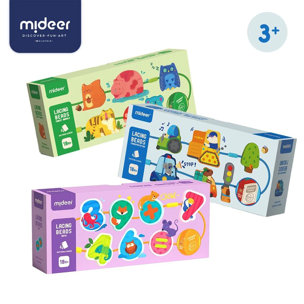 Шнуровка Mideer Фигурки и животные, 12 деталей