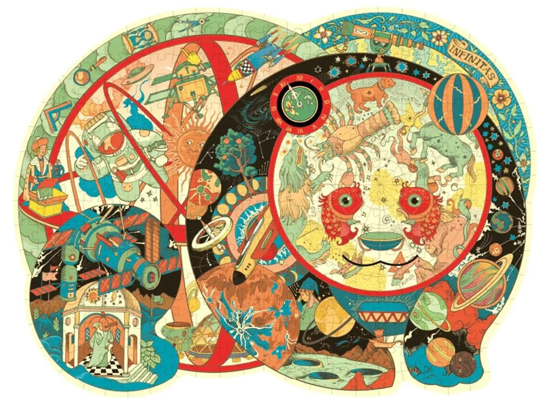 Puzzle Mideer cu detalii neobisnuite Panda Planetariu, 330 el.