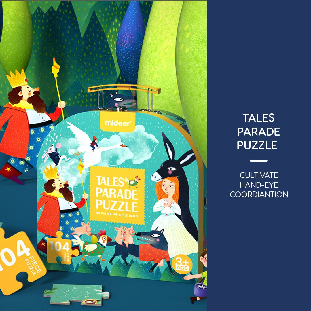 Puzzle in valiza Mideer Parada basmelor, 104 el. foto