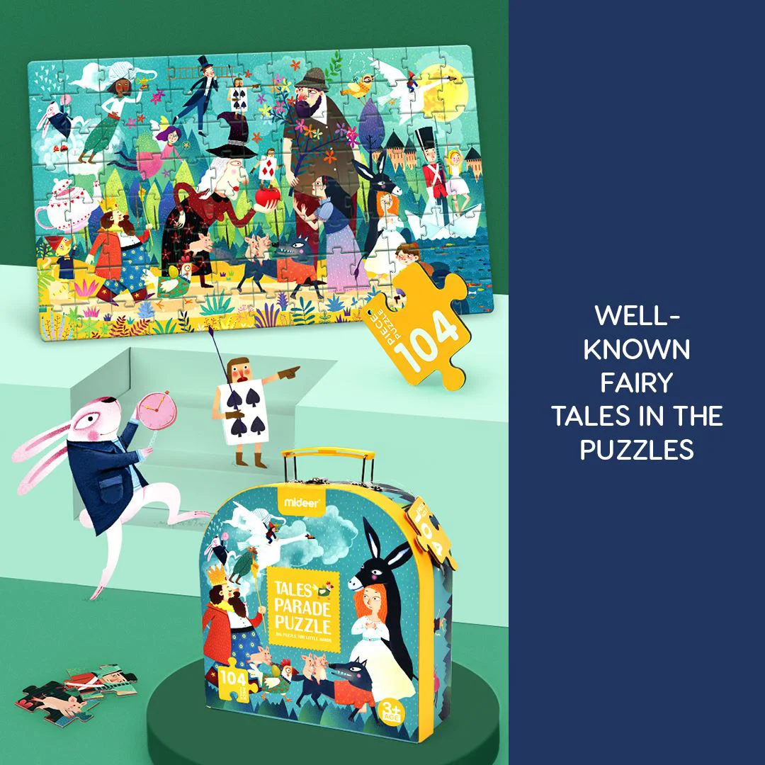 Puzzle in valiza Mideer Parada basmelor, 104 el. foto