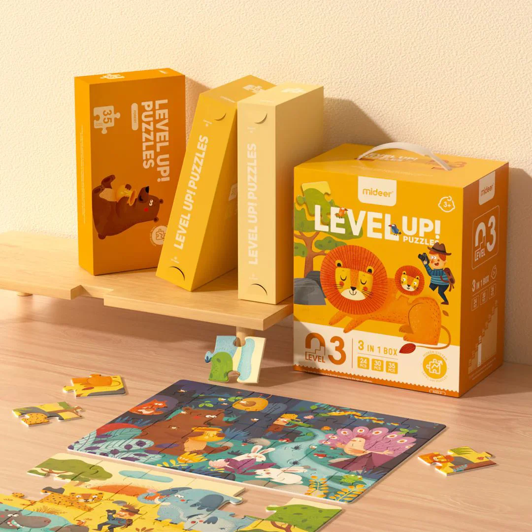 Seria de puzzle-uri Scene cu animale, 3 in 1, nivelul 3 foto