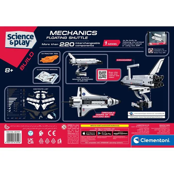 Set de constructie Clementoni Naveta NASA, 220 el.