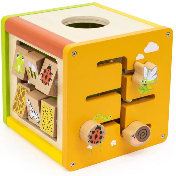 Деревянный бизикуб Viga Toys "Игровой куб 5 в 1”