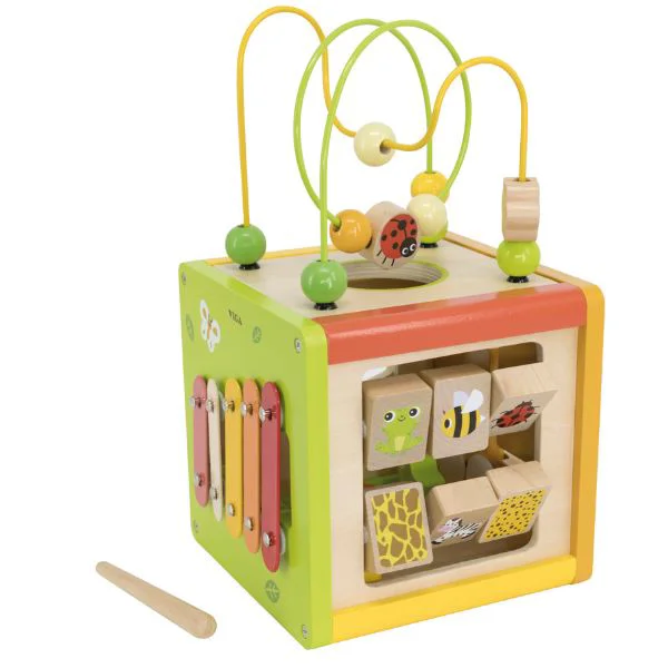Деревянный бизикуб Viga Toys "Игровой куб 5 в 1”