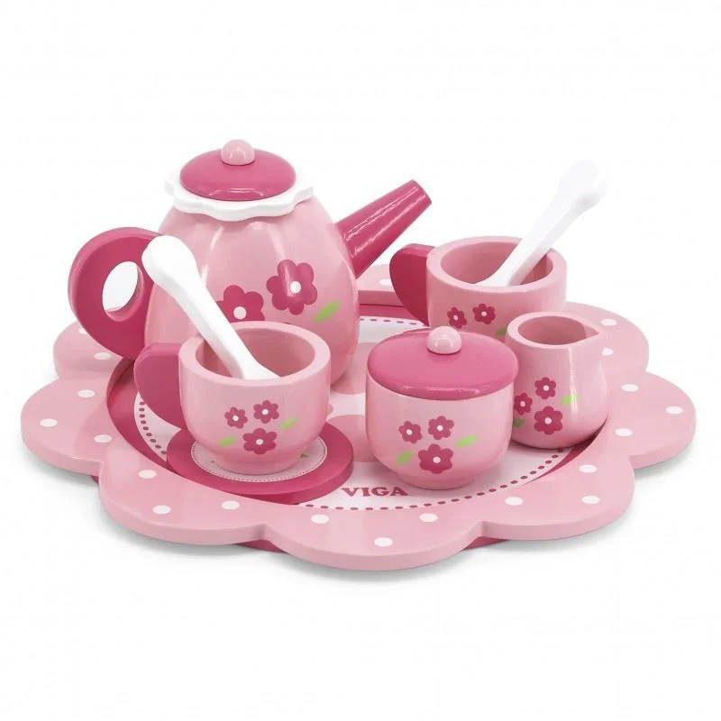 Vesela din lemn Viga Toys Set de ceai foto