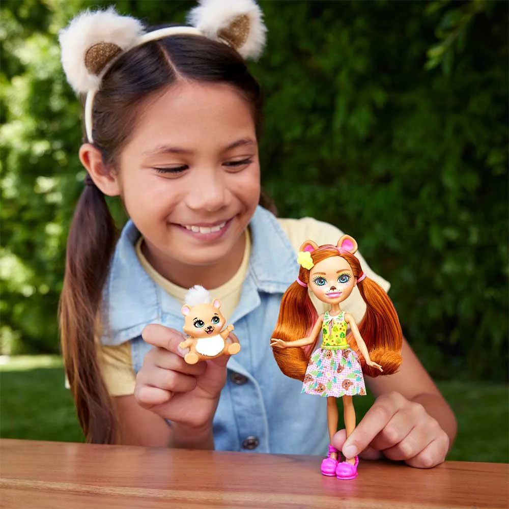 Papusa Enchantimals Ursuletul Bexie si Bidie foto
