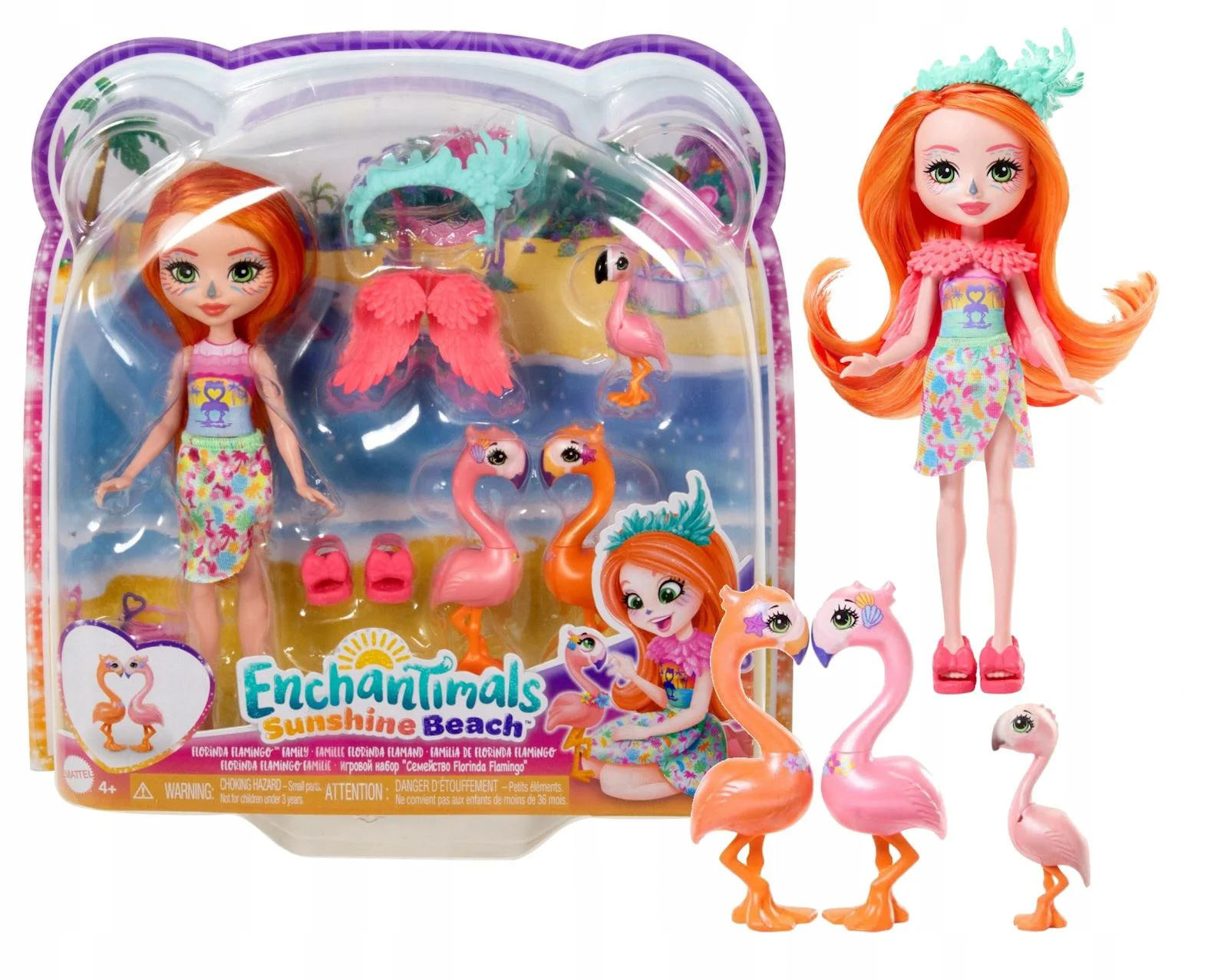 Set Enchantimals Familia Florinda Flamingo