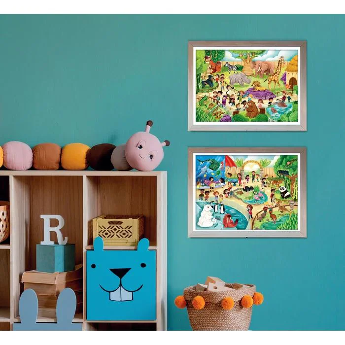 Puzzle Clementoni SuperColor Gradina zoologica, 2x60 piese