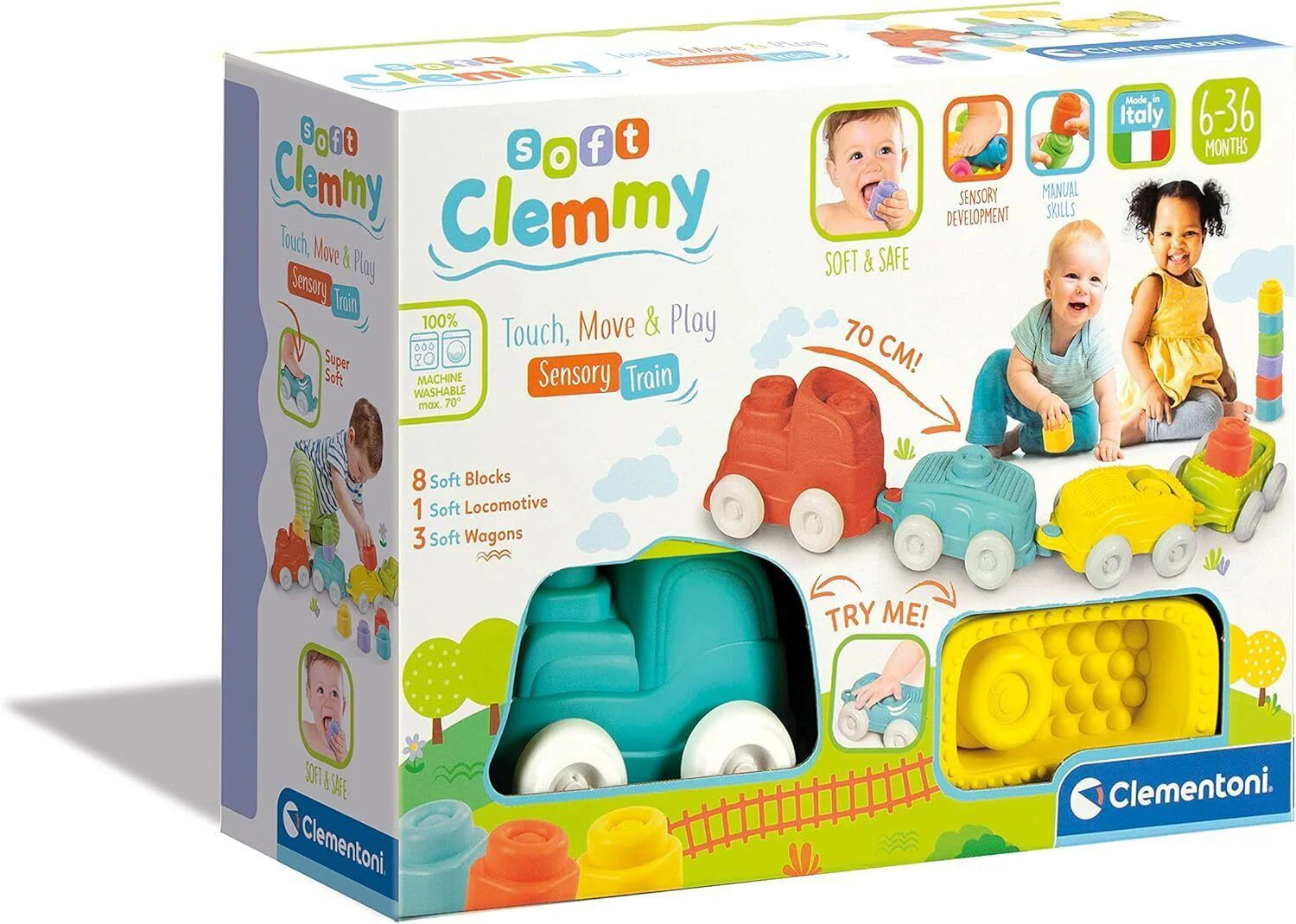 Набор мягких кубиков Soft Clemmy Сенсорный поезд