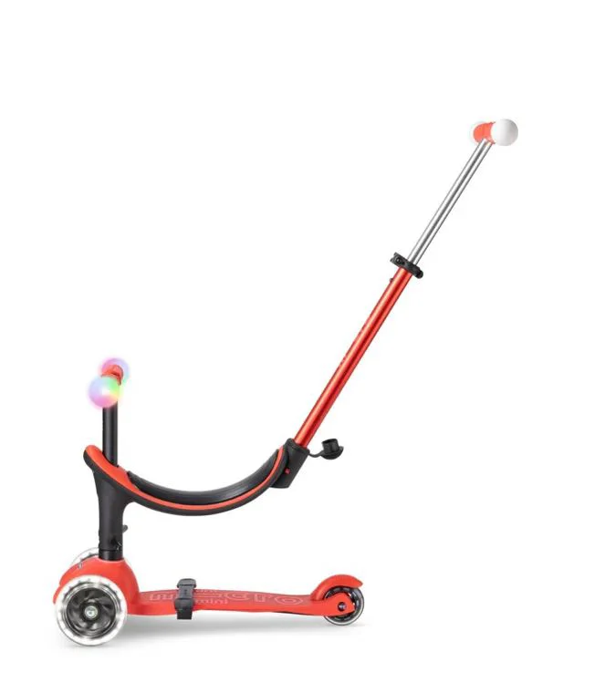 Trotineta Micro Mini2Grow Deluxe Magic LED Red foto