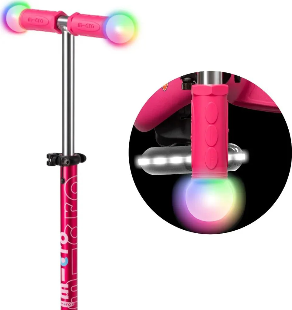 Trotineta Micro Mini Deluxe Magic LED Pink