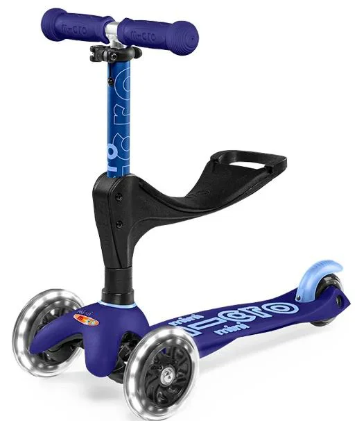 Trotineta Micro Mini 3 in 1 Deluxe Plus LED Blue foto