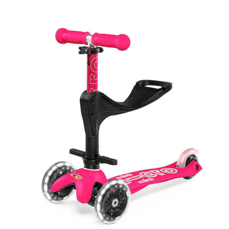 Самокат Micro Mini 3 в 1 Deluxe Plus LED Pink foto