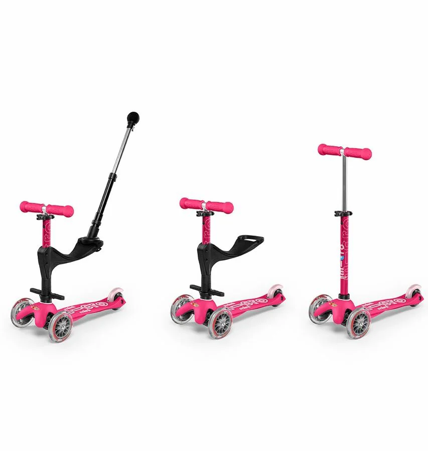 Самокат Micro Mini 3 в 1 Deluxe Plus LED Pink foto
