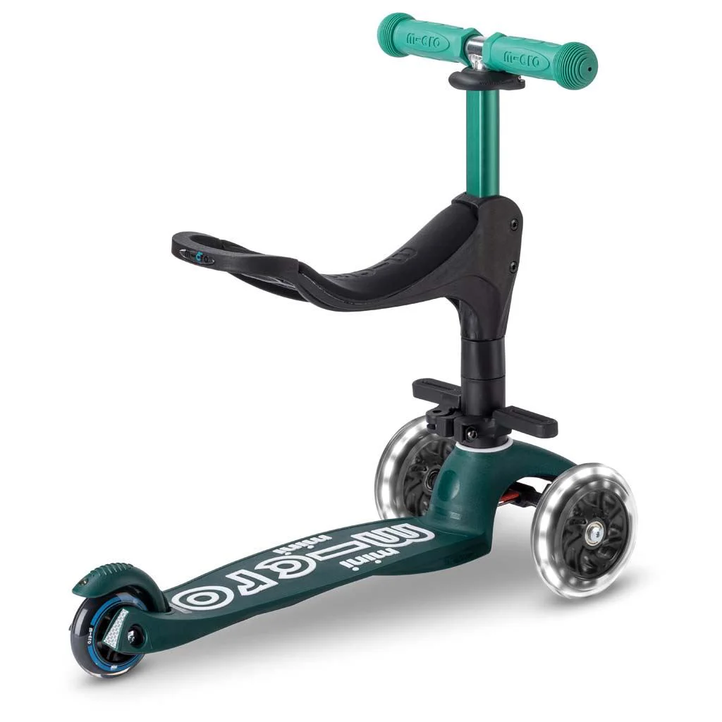 Trotineta Micro Mini 3 in 1 Deluxe ECO LED Green