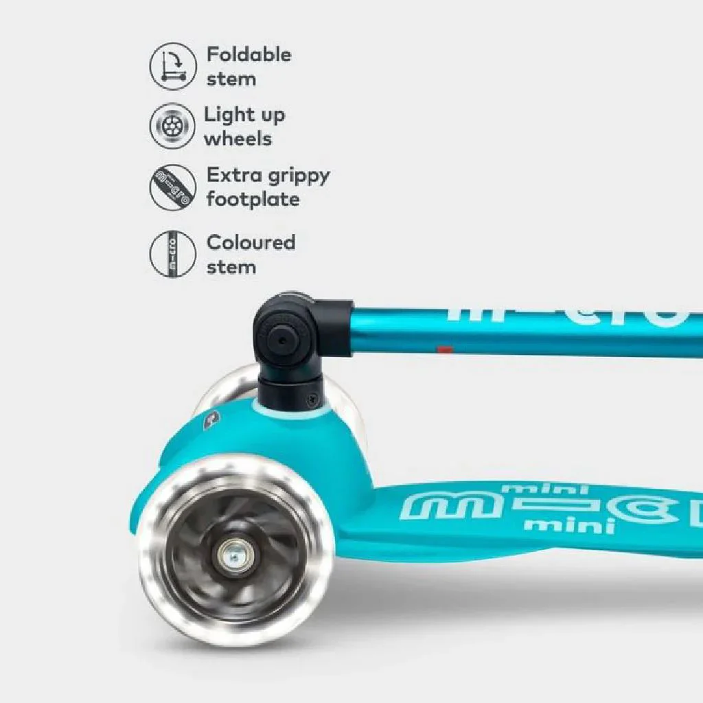 Trotineta pliabila Micro Mini Deluxe Foldable LED Aqua foto