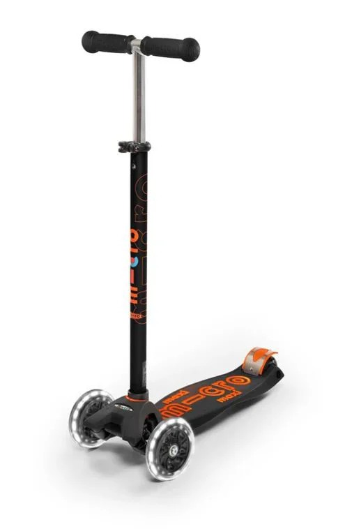 Самокат Micro Maxi Deluxe LED Black Orange foto