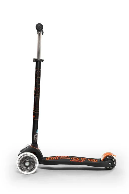 Самокат Micro Maxi Deluxe LED Black Orange foto